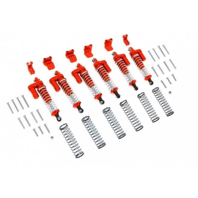 ALUMINUM  L-SHAPE PIGGY BACK SPRING DAMPERS 90MM+ADJUSTABLE DAMPER MOUNT (MULTIPLE POSITIONING HOLES) -42PC SET--TRX6090BZFRL