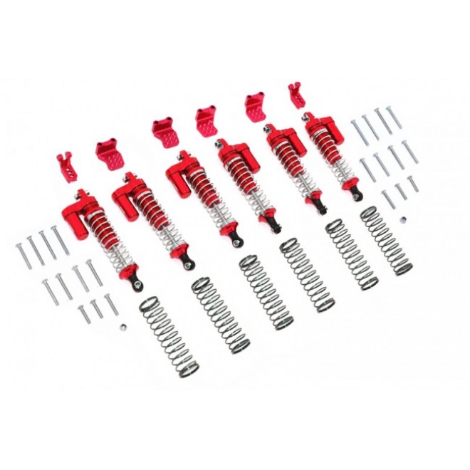 ALUMINUM  L-SHAPE PIGGY BACK SPRING DAMPERS 90MM+ADJUSTABLE DAMPER MOUNT (MULTIPLE POSITIONING HOLES) -42PC SET--TRX6090BZFRL