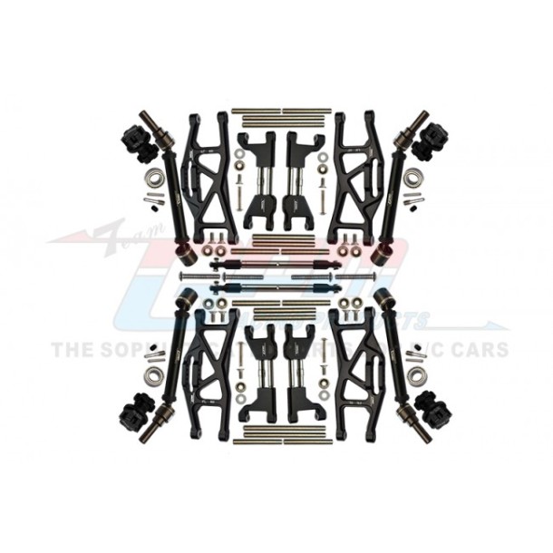 ALUMINUM F&R UPPER+LOWER ARMS+F&R ADJUSTABLE CVD DRIVE SHAFT+ALUMINUM 7075-T6 HEX ADAPTER+WHEEL LOCK+STAINLESS STEEL ADJUSTABLE FRONT STEERING TIE ROD（WIDENING KIT）--TXMS100N