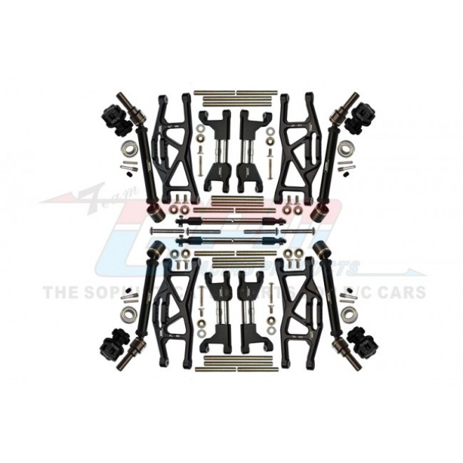 ALUMINUM F&R UPPER+LOWER ARMS+F&R ADJUSTABLE CVD DRIVE SHAFT+ALUMINUM 7075-T6 HEX ADAPTER+WHEEL LOCK+STAINLESS STEEL ADJUSTABLE FRONT STEERING TIE ROD（WIDENING KIT）--TXMS100N