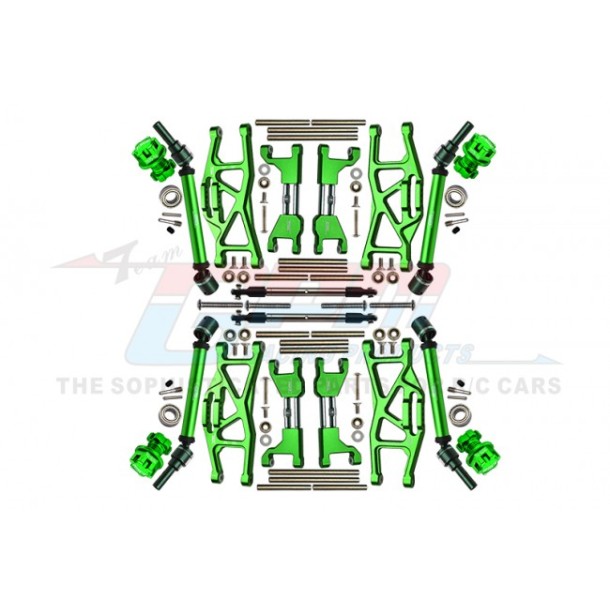 ALUMINUM F&R UPPER+LOWER ARMS+F&R ADJUSTABLE CVD DRIVE SHAFT+ALUMINUM 7075-T6 HEX ADAPTER+WHEEL LOCK+STAINLESS STEEL ADJUSTABLE FRONT STEERING TIE ROD（WIDENING KIT）--TXMS100N