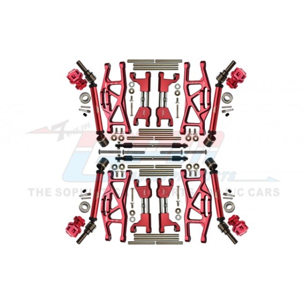 ALUMINUM F&R UPPER+LOWER ARMS+F&R ADJUSTABLE CVD DRIVE SHAFT+ALUMINUM 7075-T6 HEX ADAPTER+WHEEL LOCK+STAINLESS STEEL ADJUSTABLE FRONT STEERING TIE ROD（WIDENING KIT）--TXMS100N