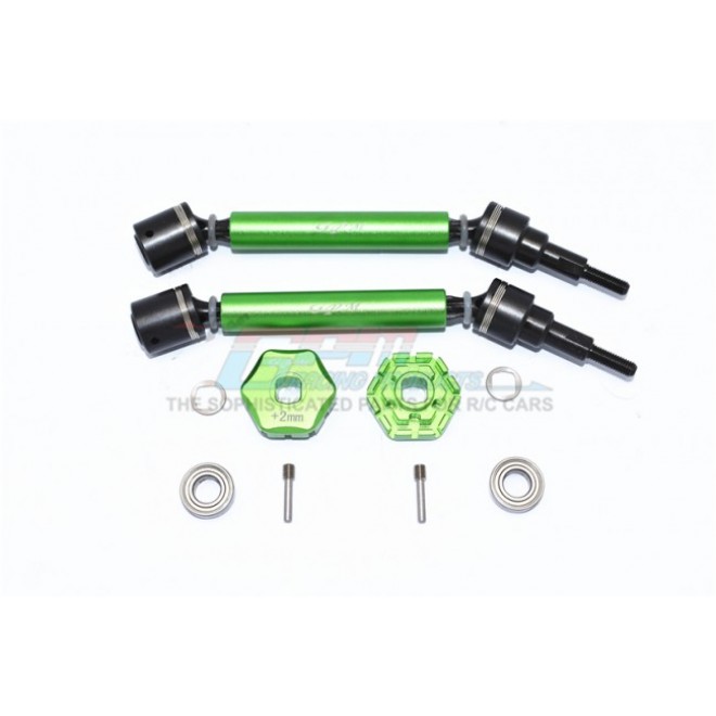 HARDEN STEEL+ALUMINUM FRONT/REAR ADJUSTABLE CVD DRIVE SHAFT+HEX ADAPTER (+2MM)--TXMS123AHEX