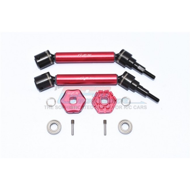 HARDEN STEEL+ALUMINUM FRONT/REAR ADJUSTABLE CVD DRIVE SHAFT+HEX ADAPTER (+2MM)--TXMS123AHEX