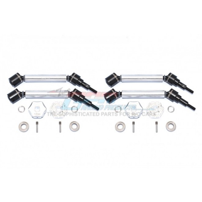 HARDEN STEEL+ALUMINUM FRONT & REAR ADJUSTABLE CVD DRIVE SHAFT+HEX ADAPTER (+2MM)--TXMS123AHEX2