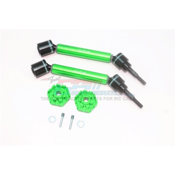 HARDEN STEEL+ALUMINUM FRONT/REAR ADJUSTABLE CVD DRIVE SHAFT+HEX ADAPTER--TXMS123HEX