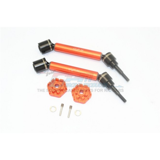 HARDEN STEEL+ALUMINUM FRONT/REAR ADJUSTABLE CVD DRIVE SHAFT+HEX ADAPTER--TXMS123HEX