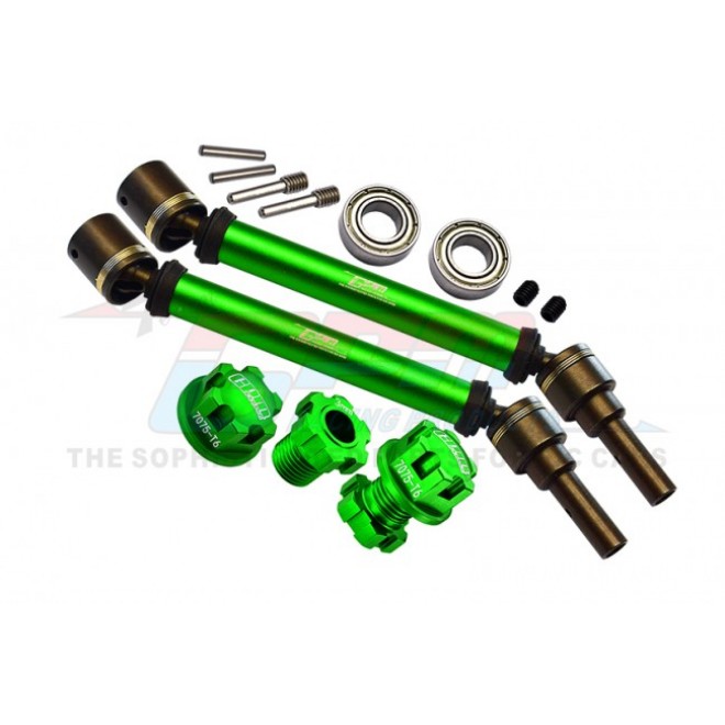 HARDEN STEEL+ALUMINUM FRONT/REAR ADJUSTABLE CVD DRIVE SHAFT+ALUMINUM 7075-T6 HEX ADAPTER+WHEEL LOCK（SUITABLE FOR+20MM WIDENING KIT）--TXMS143F/RSN