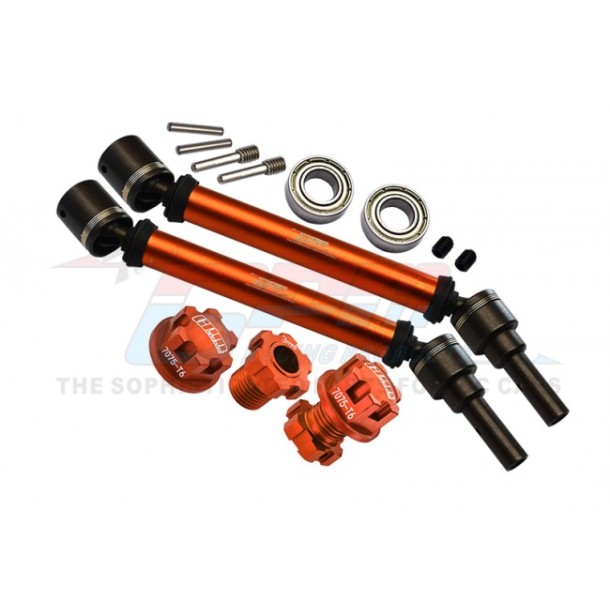 HARDEN STEEL+ALUMINUM FRONT/REAR ADJUSTABLE CVD DRIVE SHAFT+ALUMINUM 7075-T6 HEX ADAPTER+WHEEL LOCK（SUITABLE FOR+20MM WIDENING KIT）--TXMS143F/RSN