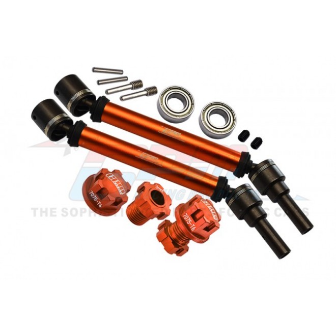 HARDEN STEEL+ALUMINUM FRONT/REAR ADJUSTABLE CVD DRIVE SHAFT+ALUMINUM 7075-T6 HEX ADAPTER+WHEEL LOCK（SUITABLE FOR+20MM WIDENING KIT）--TXMS143F/RSN