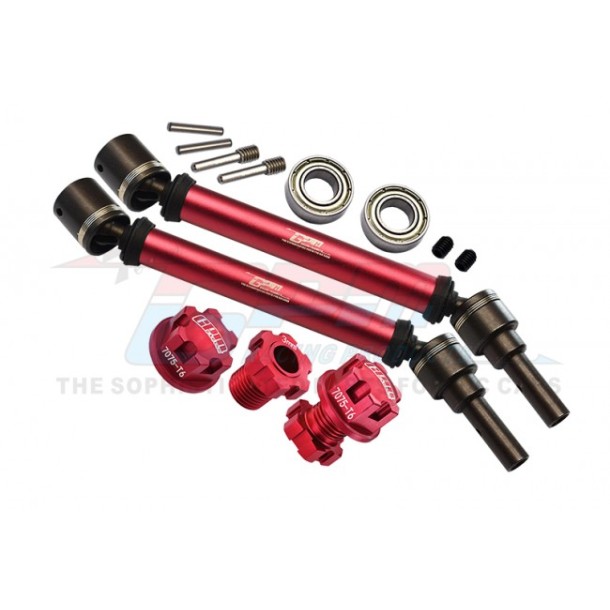 HARDEN STEEL+ALUMINUM FRONT/REAR ADJUSTABLE CVD DRIVE SHAFT+ALUMINUM 7075-T6 HEX ADAPTER+WHEEL LOCK（SUITABLE FOR+20MM WIDENING KIT）--TXMS143F/RSN