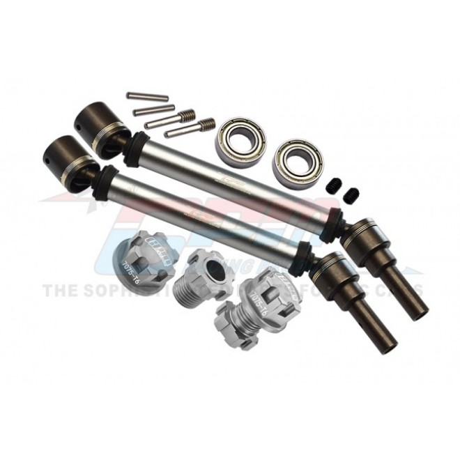 HARDEN STEEL+ALUMINUM FRONT/REAR ADJUSTABLE CVD DRIVE SHAFT+ALUMINUM 7075-T6 HEX ADAPTER+WHEEL LOCK（SUITABLE FOR+20MM WIDENING KIT）--TXMS143F/RSN