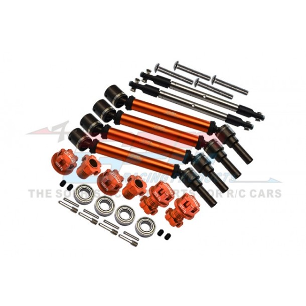 HARDEN STEEL+ALUMINUM FRONT/REAR ADJUSTABLE CVD DRIVE SHAFT+ALUMINUM 7075-T6 HEX ADAPTER+WHEEL LOCK（SUITABLE FOR+20MM WIDENING KIT）--TXMS143FRSN