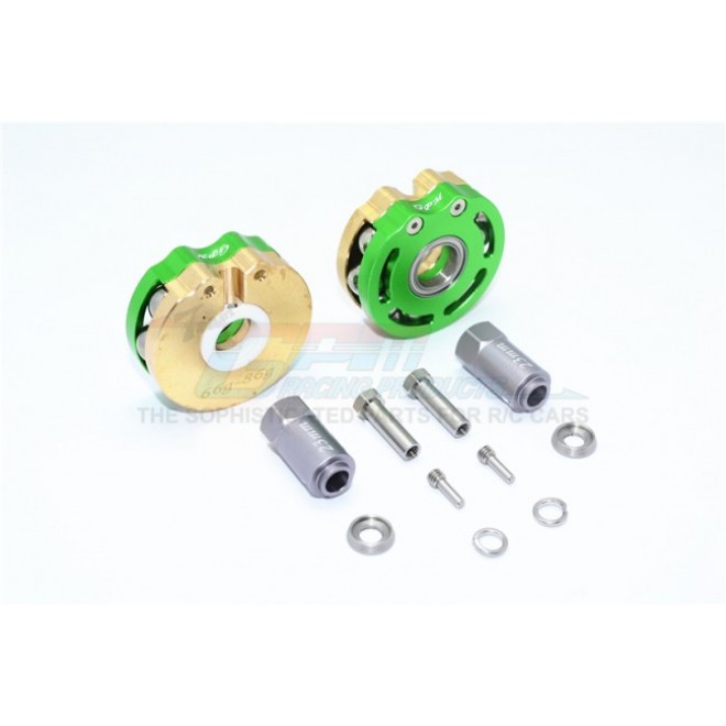 BRASS PENDULUM WHEEL KNUCKLE AXLE WEIGHT WITH ALLOY LID + 23MM HEX ADAPTER -12PC SET--TRX4023DX