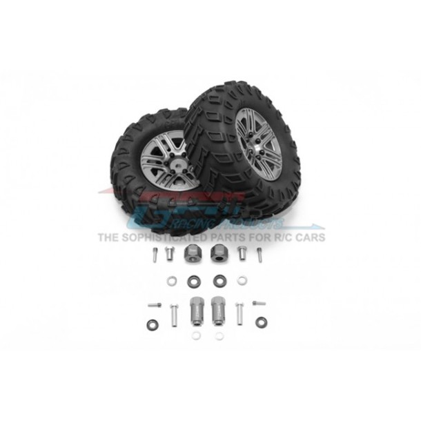 1.9" ALUMINUM 6 SPOKES BBS RIMS WITH ONROAD TIRES AND 9MM THICK ALLOY HEX--TRX4889/9MM