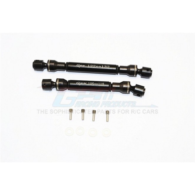 STEEL+ALUMINIUM FRONT & REAR MAIN DRIVE SHAFT (F:122MM-132MM, R:105MM-115MM) - 2PCS SETSET--GM237SA