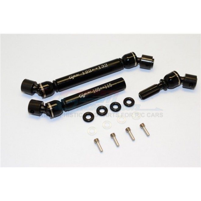 STEEL+ALUMINIUM FRONT & REAR MAIN DRIVE SHAFT (F:122MM-132MM, R:105MM-115MM) - 2PCS SETSET--GM237SAA