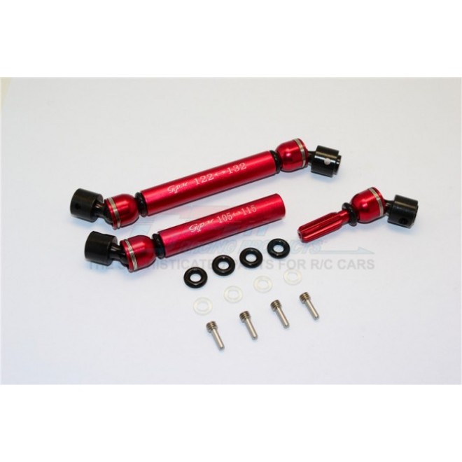 STEEL+ALUMINIUM FRONT & REAR MAIN DRIVE SHAFT (F:122MM-132MM, R:105MM-115MM) - 2PCS SETSET--GM237SAA