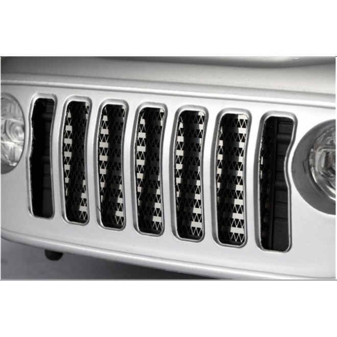 SCALE ACCESSORIES:STAINLESS STEEL FRONT GRILL FOR SCX10 III JEEP - 5 PC SET--SCX3ZSP6