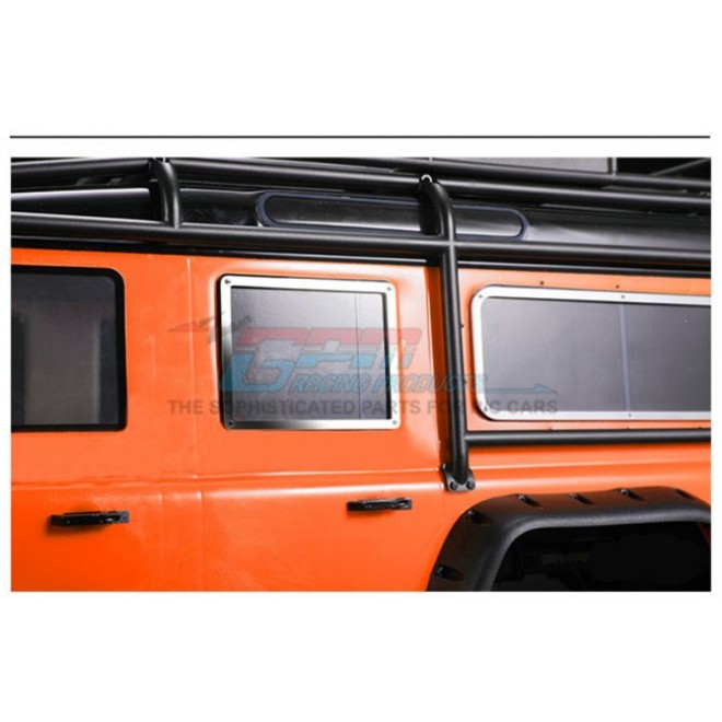 SCALE ACCESSORIES: STAINLESS STEEL WINDOW FRAME FOR TRX-4 DEFENDER -8PC SET--TRX4ZSP36