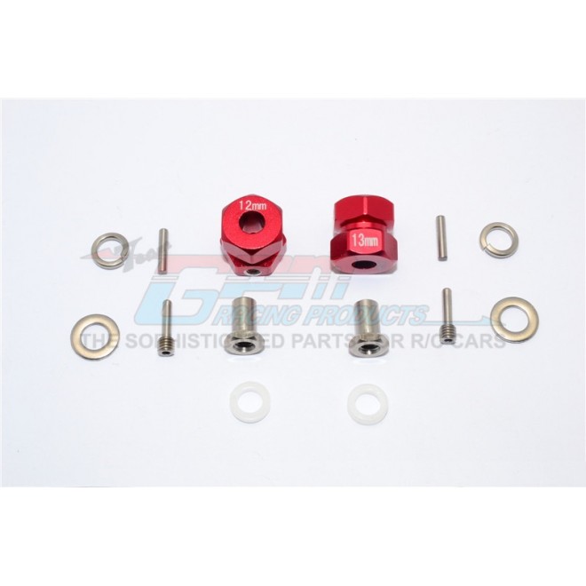 ALUMINIUM WHEEL HEX ADAPTER (INNER 5MM, OUTER 12MM, THICKNESS 13MM) - 2PCS SET--RR010/1213