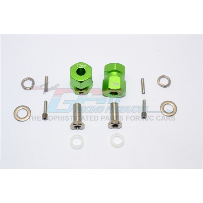 ALUMINIUM WHEEL HEX ADAPTER (INNER 5MM, OUTER 12MM, THICKNESS 17MM) - 2PCS SET--RR010/1217