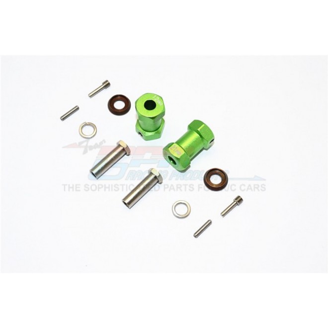 ALUMINIUM WHEEL HEX ADAPTERS 21MM WIDTH (USE FOR 4MM THREAD WHEEL SHAFT & 5MM HOLE WHEEL) - 1PR SET--RR010/215