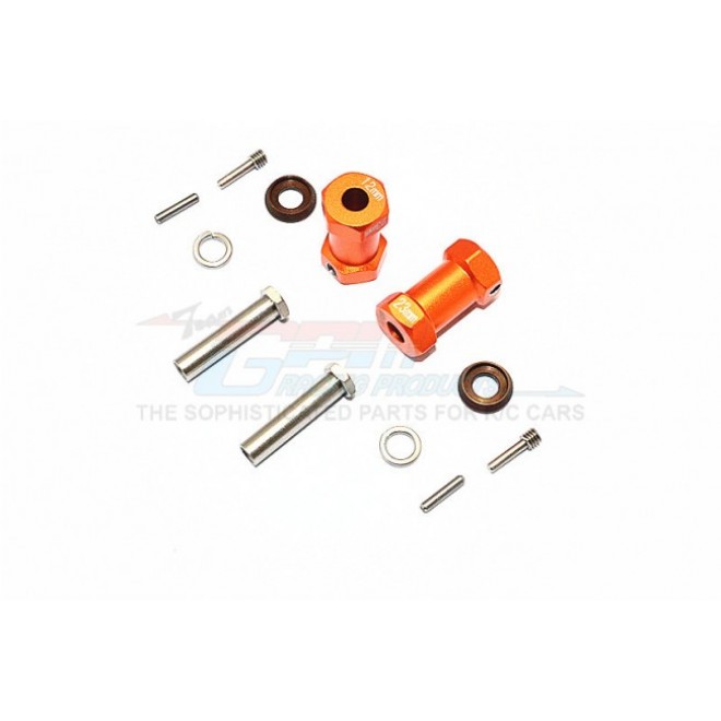 ALUMINIUM WHEEL HEX ADAPTERS 23MM WIDTH (USE FOR 4MM THREAD WHEEL SHAFT & 5MM HOLE WHEEL) - 1PR SET--RR010/235