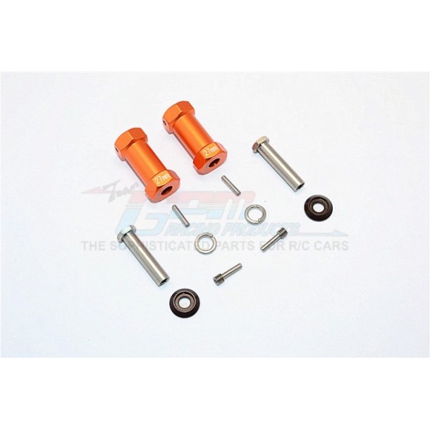 ALUMINIUM WHEEL HEX ADAPTERS 27MM WIDTH (USE FOR 4MM THREAD WHEEL SHAFT & 5MM HOLE WHEEL) - 1PR SET--RR010/275