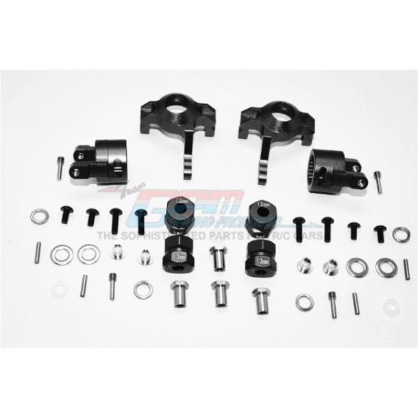 ALUMINIUM FRONT C-HUB & KNUCKLE ARM (5 DEGREE CASTER) - 4PCS SET (FOR RR10 BOMBER / WRAITH / WRAITH AX90045)--RR019021/5D