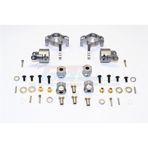 ALUMINIUM FRONT C-HUB & KNUCKLE ARM (5 DEGREE CASTER) - 4PCS SET (FOR RR10 BOMBER / WRAITH / WRAITH AX90045)--RR019021/5D