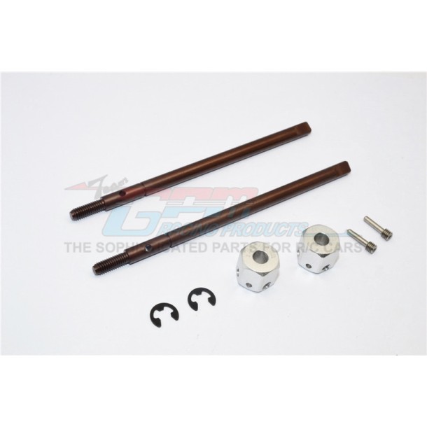 SPRING STEEL REAR DRIVE SHAFT (L98MM,  R102MM) WITH 11MM HEX ADAPTER FOR 5MM  WIDER - 2PCS SET--SW98102SR/+5