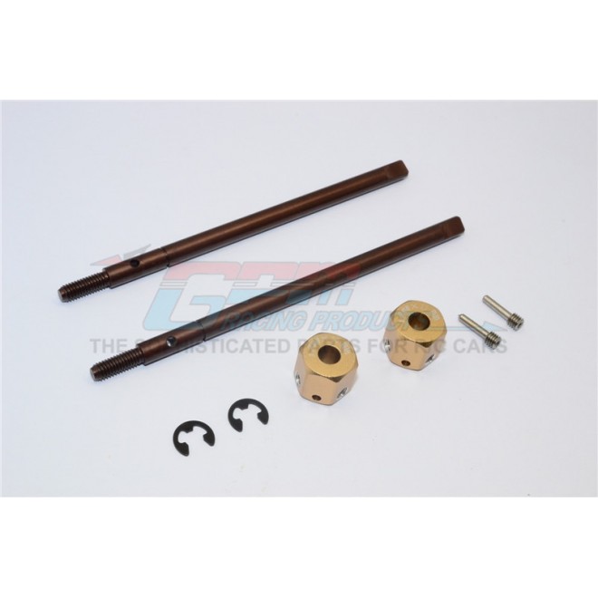 SPRING STEEL REAR DRIVE SHAFT (L98MM,  R102MM) WITH 11MM HEX ADAPTER FOR 5MM  WIDER - 2PCS SET--SW98102SR/+5