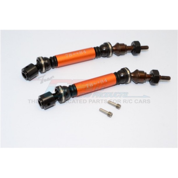 STEEL+ALUMINIUM FRONT CVD DRIVE SHAFT WITH 12MMX6MM WHEEL HEX - 1PR SET--TEL1273FH