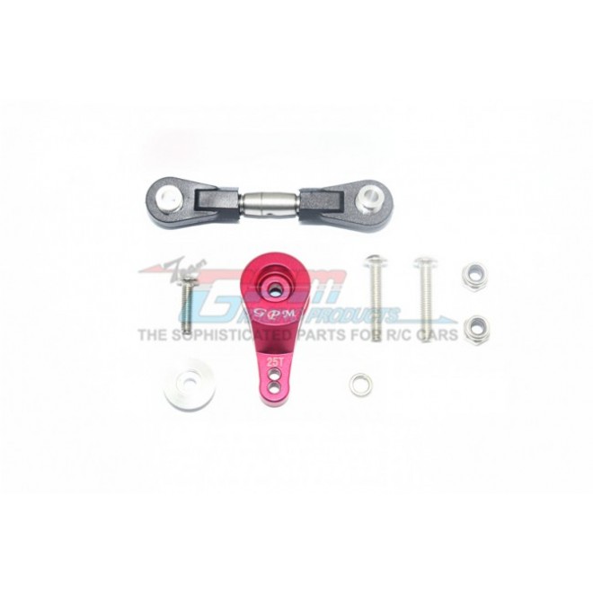 ALUMINUM SERVO HORN WITH STAINLESS STEEL ADJUSTABLE STEERING LINK -9PC SET--XO16025TS/2H