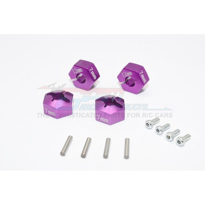 ALLOY HEX ADAPTER (12MMX7MM)-4PCS SET FOR AXIAL EXO,SCX10,WRAITH--AX010/12X7MM