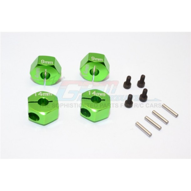 ALLOY HEX ADAPTER (14MMX9MM)- FOR OPTIONAL 14MM HEX WHEEL ONLY--AX010/14X9MM