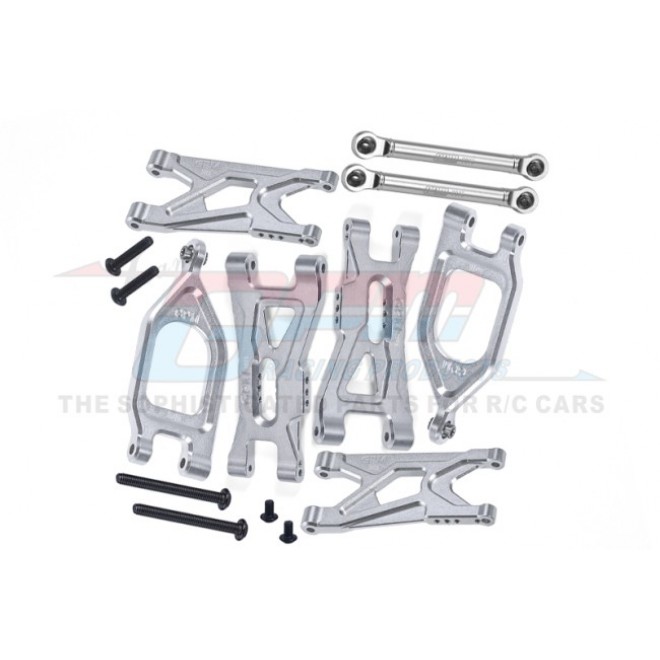 ALUMINUM 7075 FRONT UPPER & LOWER SUSPENSION ARMS+REAR SUSPENSION ARMS & LINK ROD--MGO4567