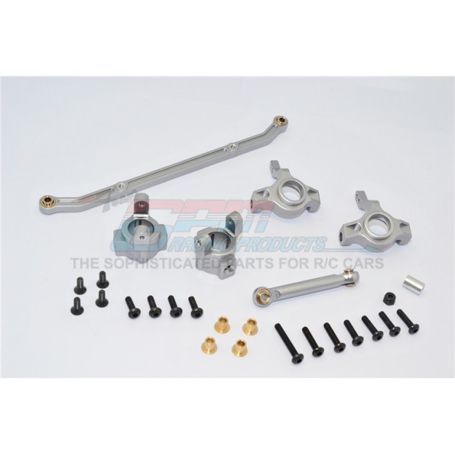 ALLOY FRONT C-HUB & FRONT KNUCKLE ARM (TOE-IN 5 DEGREE) & SCX160 TIE ROD  - 6PCS SET--SCX019021/5D