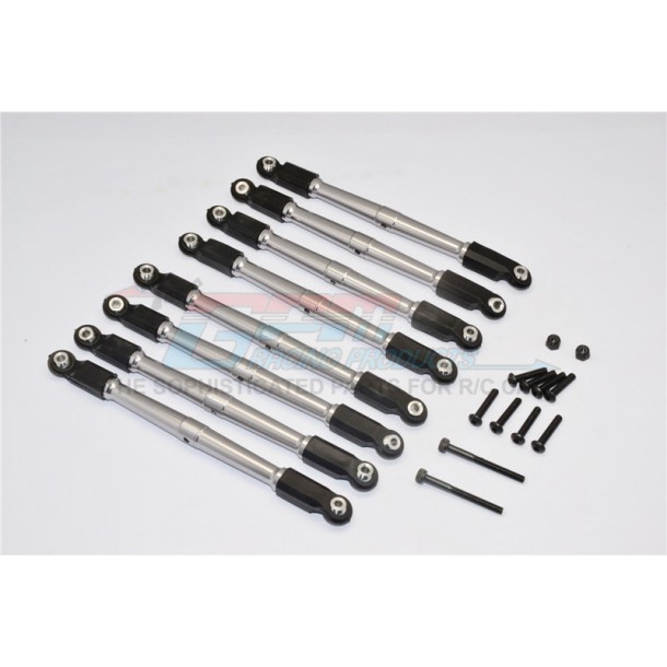 ALUMINIUM FRONT & REAR LINK PARTS (UPPER+LOWER) - 8PCS SET--WR4914