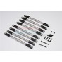 ALUMINIUM FRONT & REAR LINK PARTS (UPPER+LOWER) - 8PCS SET--WR4914