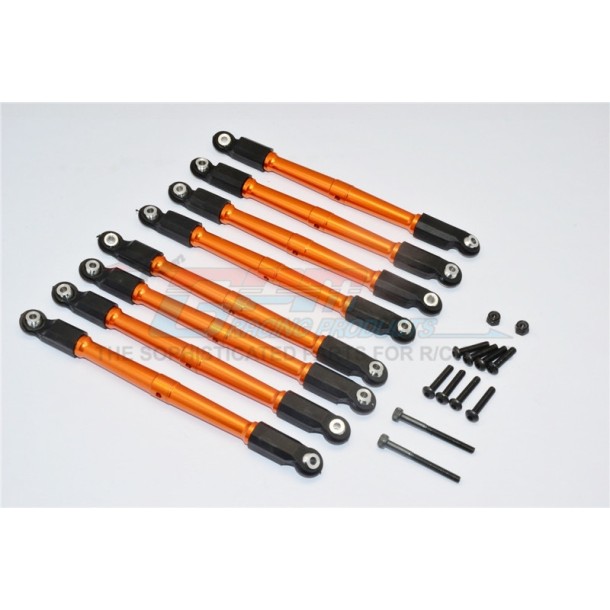 ALUMINIUM FRONT & REAR LINK PARTS (UPPER+LOWER) - 8PCS SET--WR4914