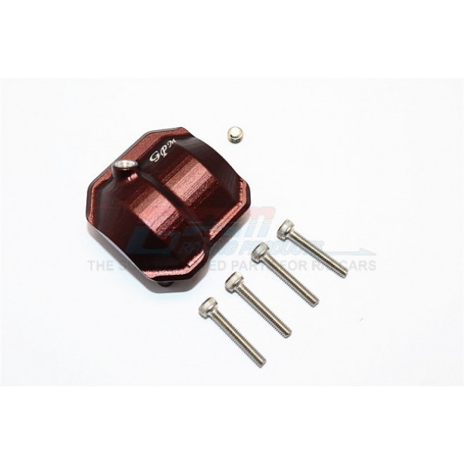 ALUMINIUM FRONT/REAR DIFFERENTIAL COVER WITH HOLE - 1PC SET--SCX2012AO