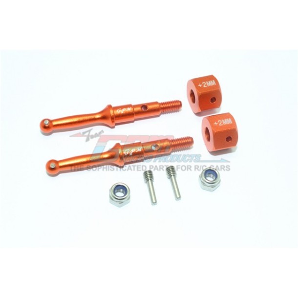 ALUMINUM REAR WHEEL SHAFT W. HEX ADAPTER (+2MM)--T3023R/+2MM