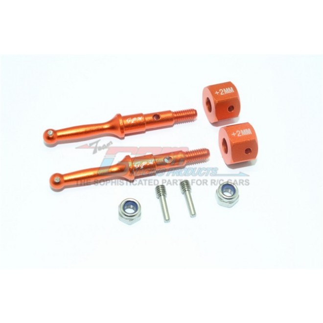 ALUMINUM REAR WHEEL SHAFT W. HEX ADAPTER (+2MM)--T3023R/+2MM