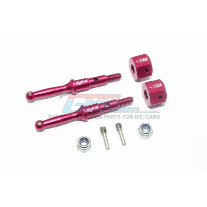 ALUMINUM REAR WHEEL SHAFT W. HEX ADAPTER (+2MM)--T3023R/+2MM