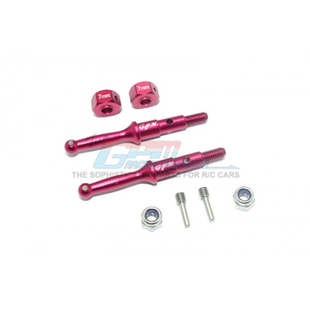 ALUMINUM REAR WHEEL SHAFT W. HEX ADAPTER (7MM)--T3023R/7MM