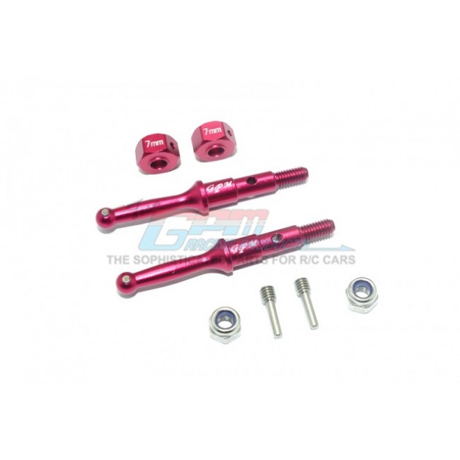 ALUMINUM REAR WHEEL SHAFT W. HEX ADAPTER (7MM)--T3023R/7MM