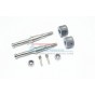 STAINLESS STEEL REAR WHEEL SHAFT W. ALUMINUM HEX ADAPTER (+2MM)--T3023SR/+2MM