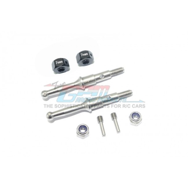 STAINLESS STEEL REAR WHEEL SHAFT W. ALUMINUM HEX ADAPTER (7MM)--T3023SR/7MM